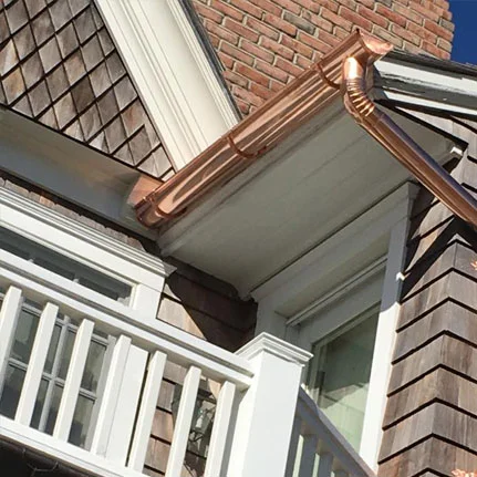copper gutter installation Mastic ny